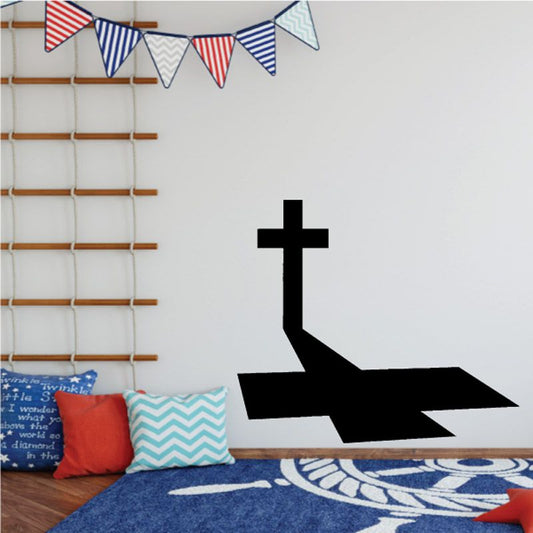 Image of Short Cross with Tall Shadow Decal