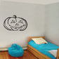 Black outline jack-o-lantern pumpkin decal with carved smiling face