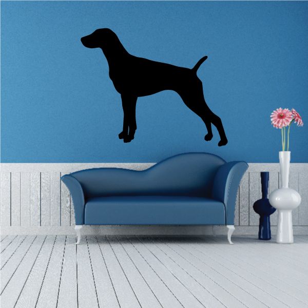 English Pointer dog decal, black short-tail silhouette