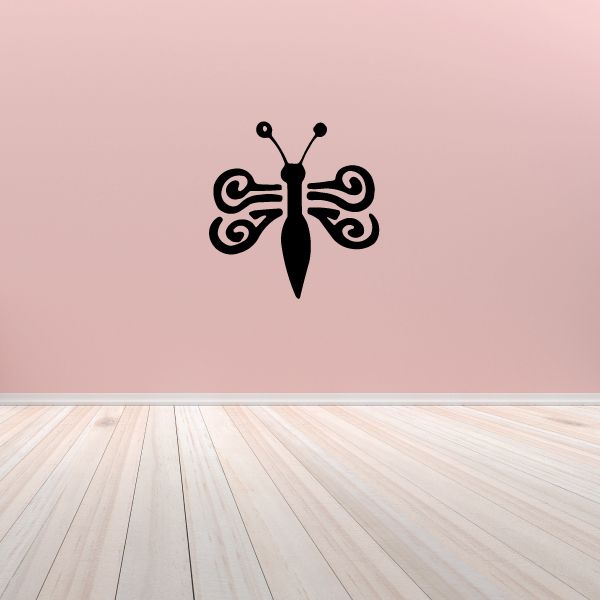 Image of Short Wisp Wing Butterfly Silhoutte Decal