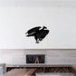 Black vulture vinyl decal sticker, stylized bird silhouette with spread wings