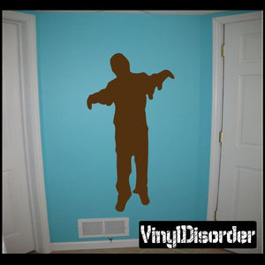 Zombie shuffling wall decal, brown silhouette
