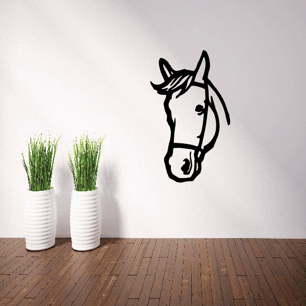 Image of Shy Bridle Horse Head Decal