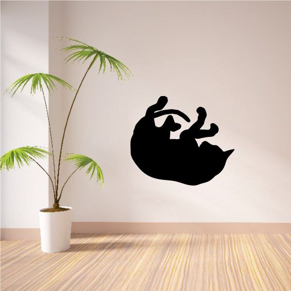 Image of Siamese Cat On Back Pawing Decal