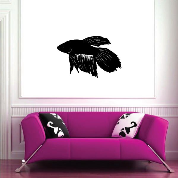 Image of Siamese Fighting Fish Silhouette Decal