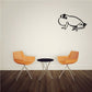 Frog decal showing a side-view white and black cartoon frog with open mouth.