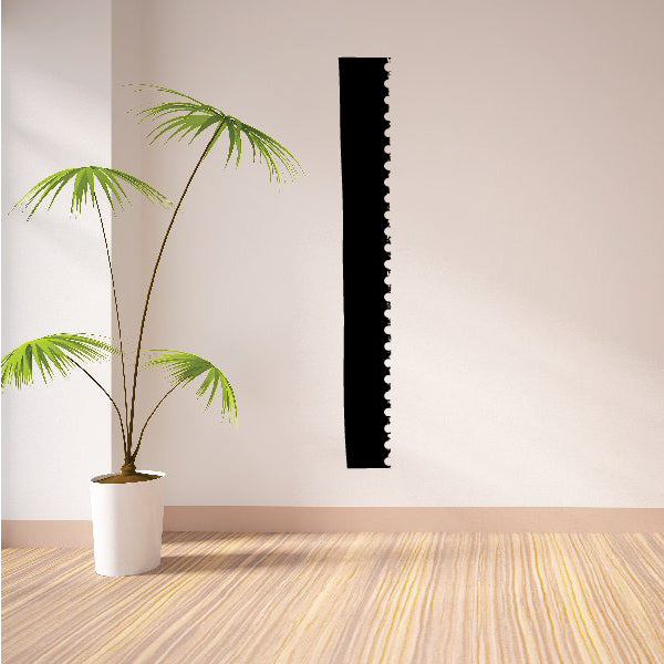 Film strip wall decal, vertical black strip with perforated edges