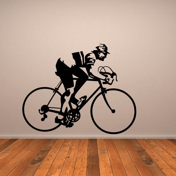 Image of Side Profile Detailed Cyclist Decal