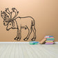 Side-standing moose decal, black outline of a standing moose