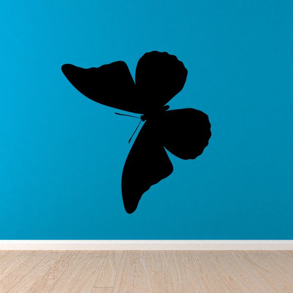 Image of Sideways Flying Butterfly Silhoutte Decal