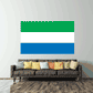 Sierra Leone flag sticker with green, white, and blue horizontal stripes