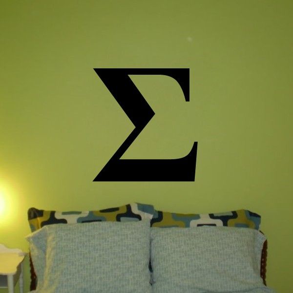Greek letter Sigma wall decal, black