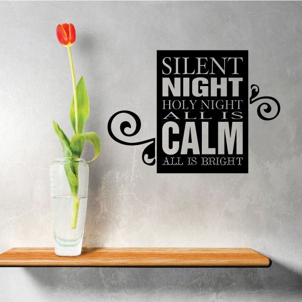 Image of Silent Night Quote Sign Decal