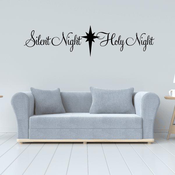 Image of Silent Night Script Quote Decal