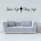 Script quote wall decal: 'Silent Night Holy Night' with star
