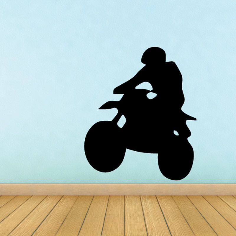 Black dirt bike silhouette decal
