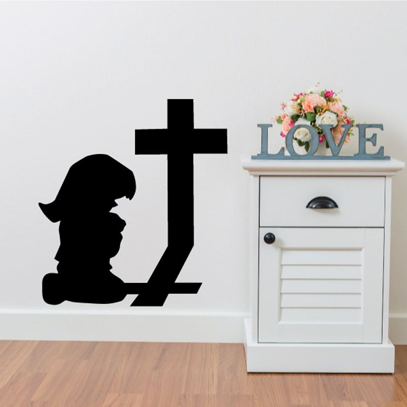 Image of Silhouette Girl Praying Decal