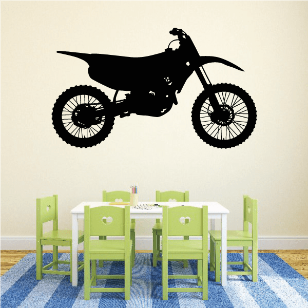 Black dirt bike side-view decal silhouette