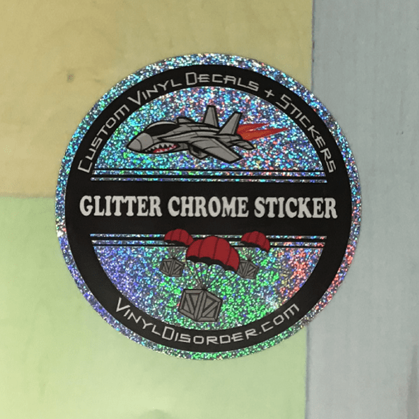 Image of Silver Glitter Chrome Sticker Vinyl