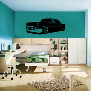 Classic 1956 Chevy Bel Air car decal, black silhouette on wall