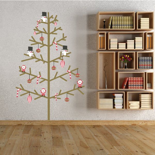 Image of Simple Bare Decorated Christmas Tree Decal