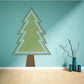Simple Christmas pine tree wall sticker with a green tree silhouette and outlined branches