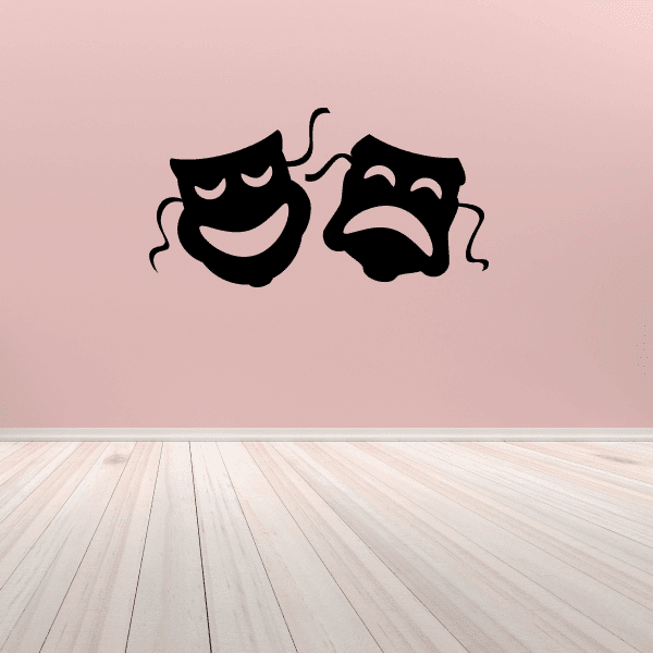 Image of Simple Comedy and Tragedy Masks Decal