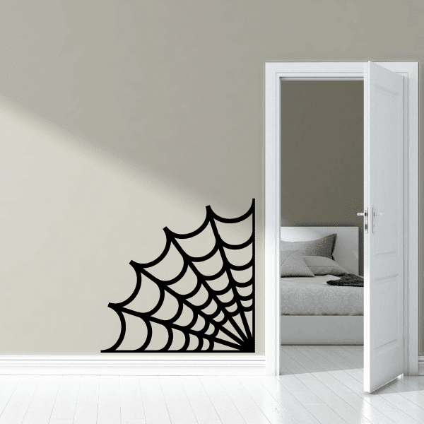 Image of Simple Corner Spider Web Decal