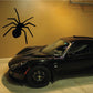 Crawling spider wall decal, matte black silhouette