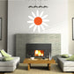 Daisy flower wall sticker with white petals and orange center