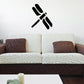 Black dragonfly wall decal with simple line design
