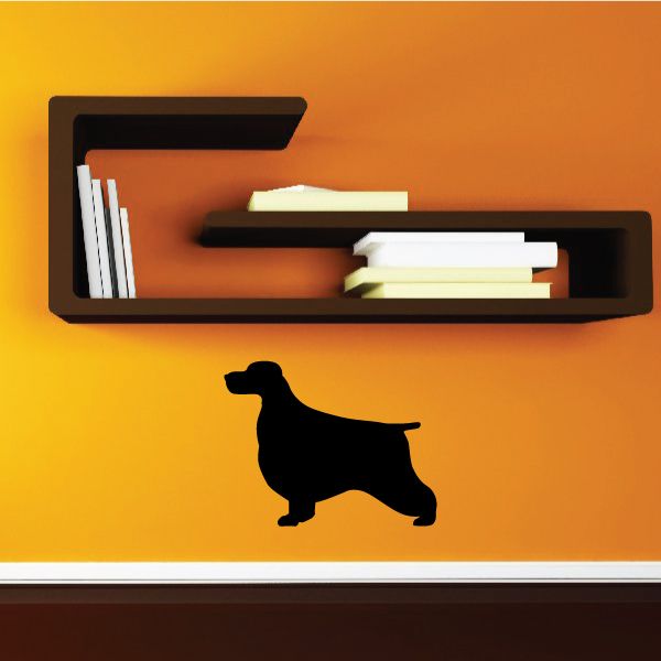 Cocker spaniel wall decal, black dog silhouette