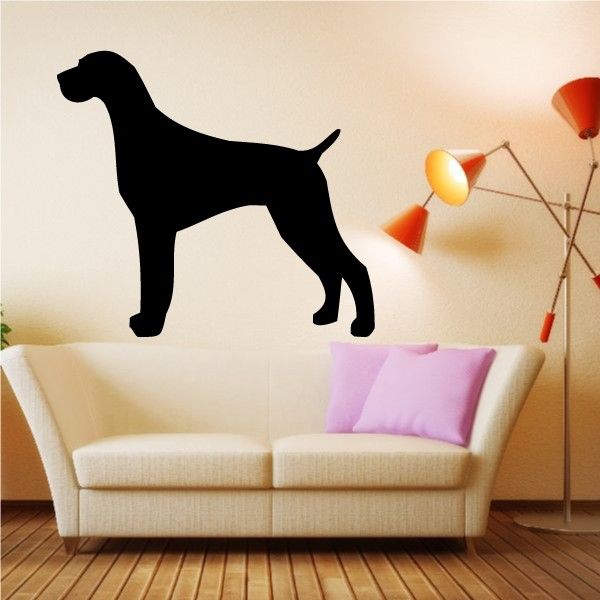 Black German Short Haired Pointer dog decal silhouette, full body standing