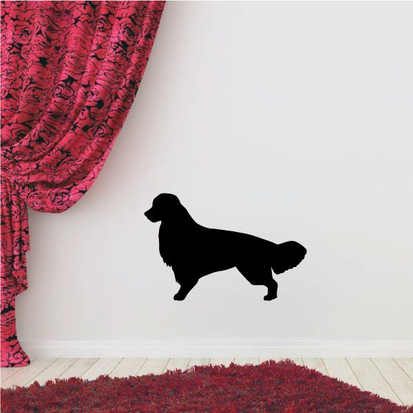 Golden retriever dog silhouette wall decal, dark design