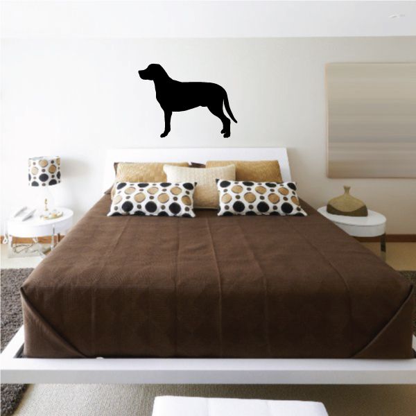 Greater Swiss mountain dog decal, black standing dog silhouette