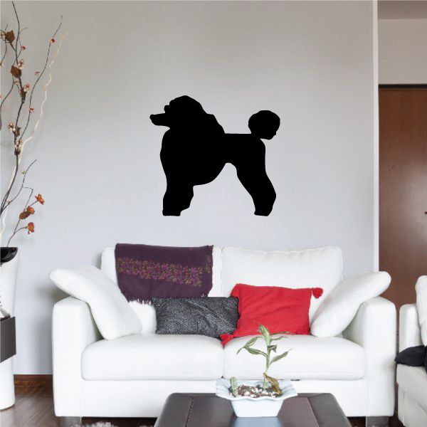 Groomed poodle silhouette wall decal