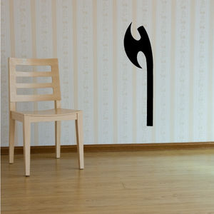 Black hand axe wall decal with flame-shaped head