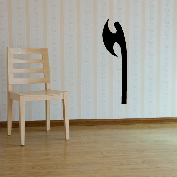 Black hand axe wall decal with flame-shaped head
