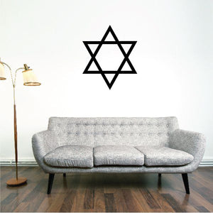Star of David wall decal, simple black six-point star