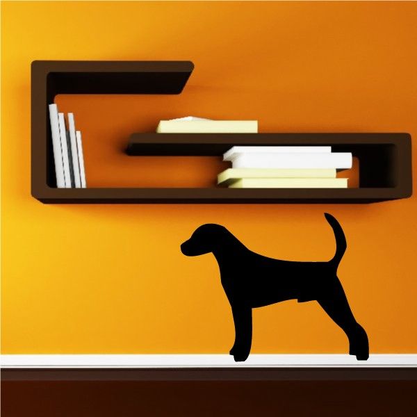 Hound decal with black silhouette