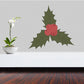 Holly berry and leaf wall decal with red berries and green leaves