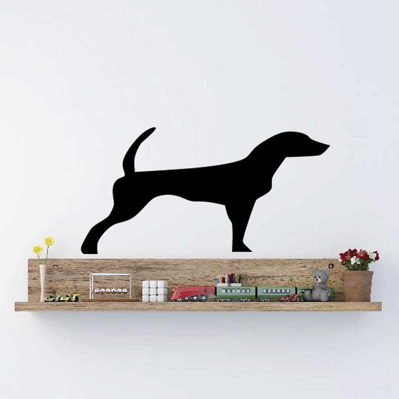 Black running hunting dog silhouette decal