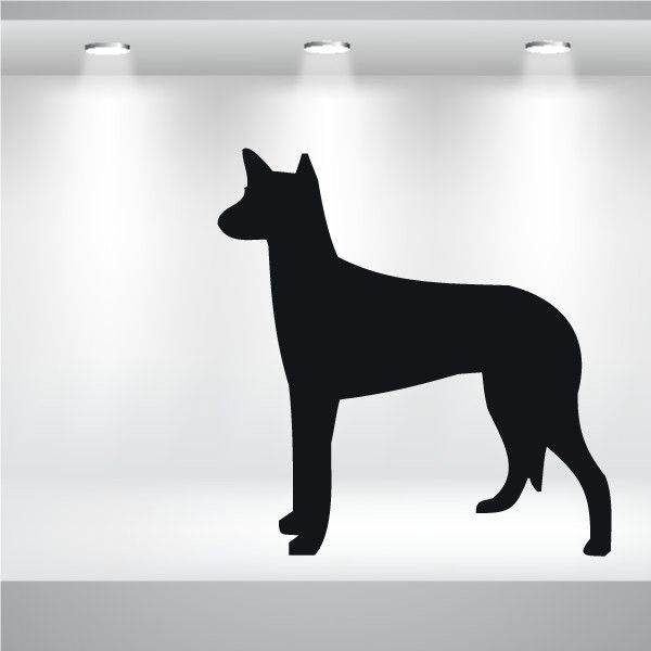 Ibizan hound decal, solid black silhouette of standing dog