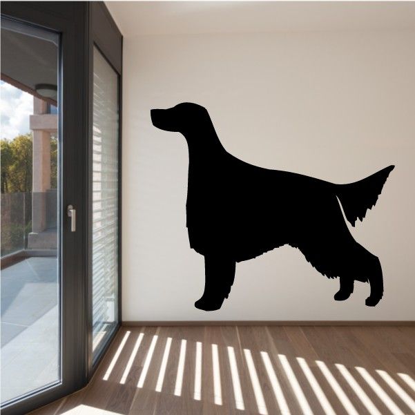 Irish setter dog decal, black silhouette