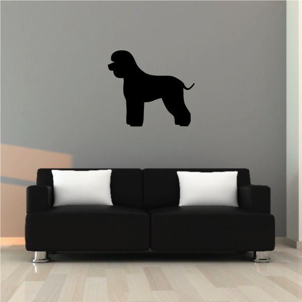 Irish Water Spaniel dog silhouette wall decal, dark black