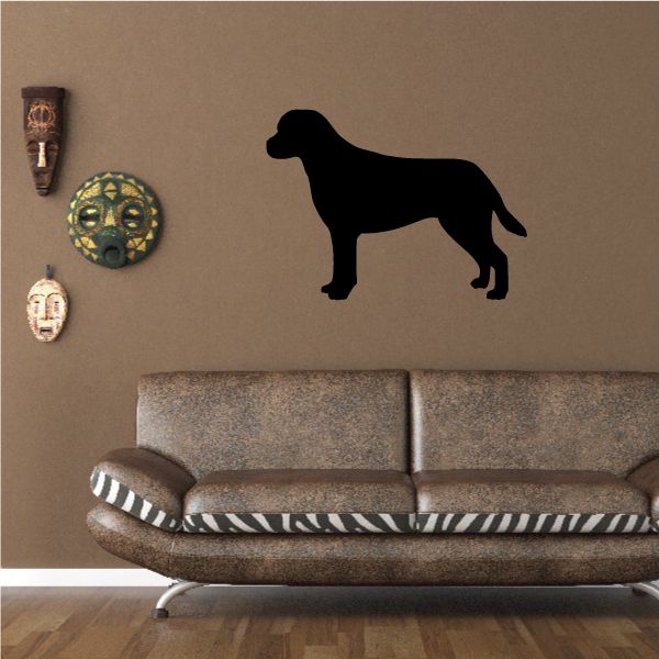 Simple Labrador Retriever wall decal, black dog silhouette