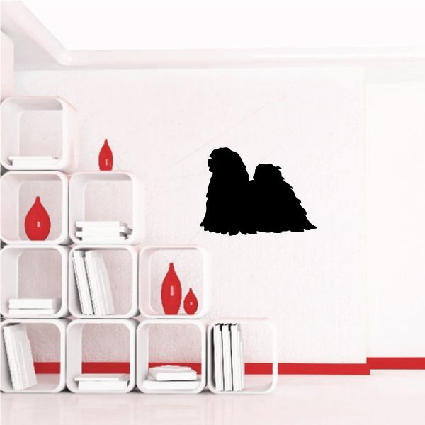 Lhasa Apso dog silhouette wall decal, black