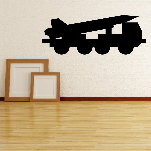 Black long-range missile truck wall decal silhouette
