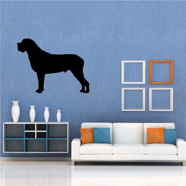 Mastiff dog decal silhouette in black