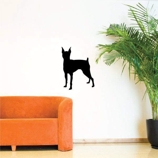 Miniature Pinscher silhouette wall decal, black